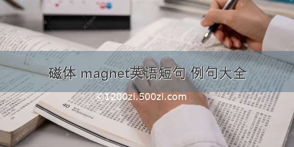 磁体 magnet英语短句 例句大全