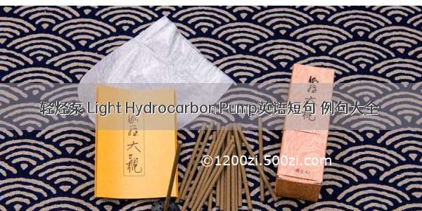 轻烃泵 Light Hydrocarbon Pump英语短句 例句大全