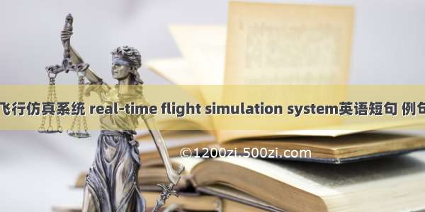 实时飞行仿真系统 real-time flight simulation system英语短句 例句大全