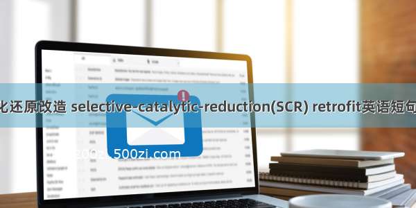 选择性催化还原改造 selective-catalytic-reduction(SCR) retrofit英语短句 例句大全