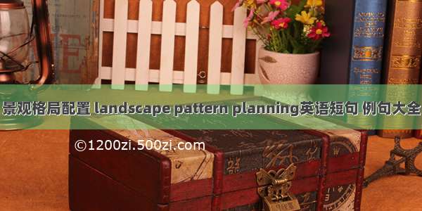 景观格局配置 landscape pattern planning英语短句 例句大全