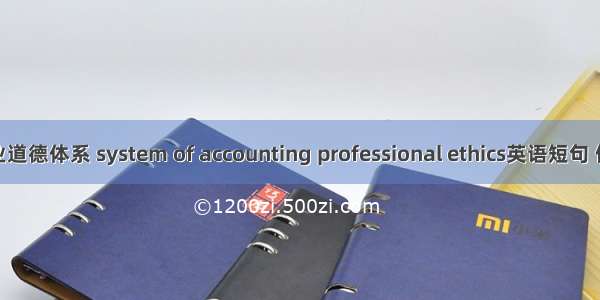 会计职业道德体系 system of accounting professional ethics英语短句 例句大全