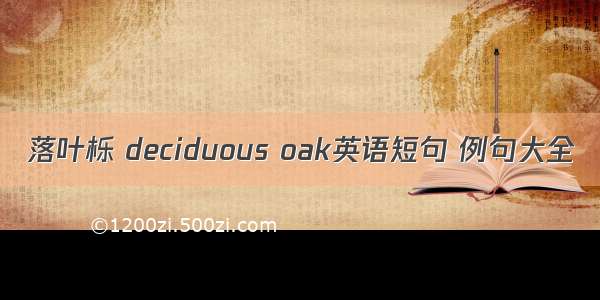 落叶栎 deciduous oak英语短句 例句大全