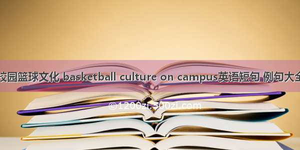 校园篮球文化 basketball culture on campus英语短句 例句大全