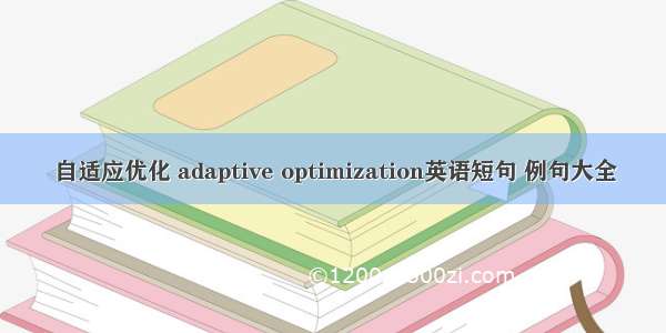 自适应优化 adaptive optimization英语短句 例句大全