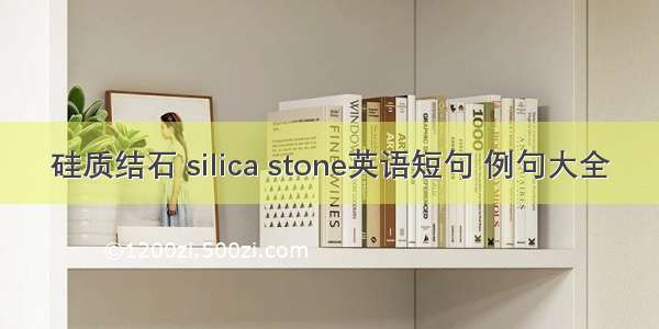 硅质结石 silica stone英语短句 例句大全