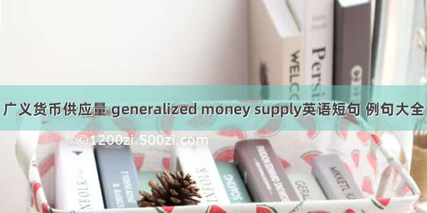 广义货币供应量 generalized money supply英语短句 例句大全