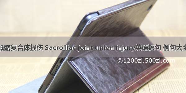 骶髂复合体损伤 Sacroiliac joint union injury英语短句 例句大全