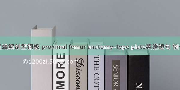 股骨近端解剖型钢板 proximal femur anatomy-type plate英语短句 例句大全