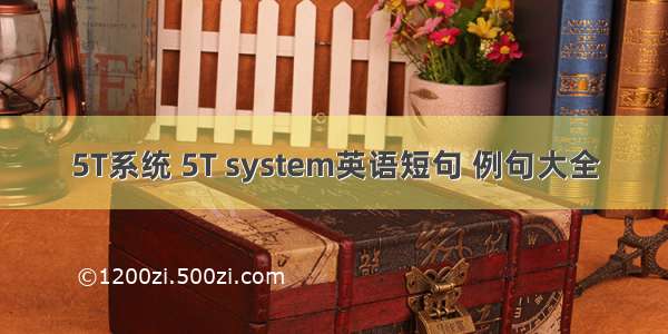 5T系统 5T system英语短句 例句大全