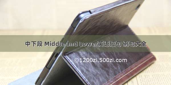 中下段 Middle and Lower英语短句 例句大全