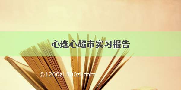 心连心超市实习报告