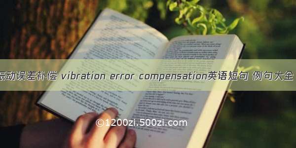 振动误差补偿 vibration error compensation英语短句 例句大全