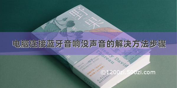 电脑连接蓝牙音响没声音的解决方法步骤