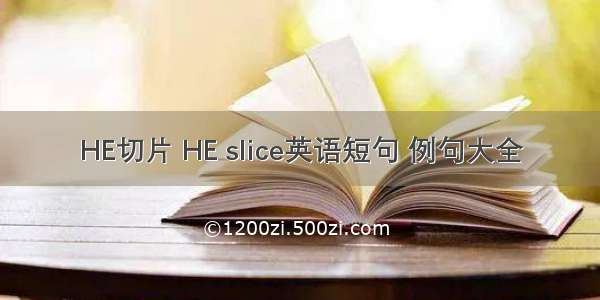 HE切片 HE slice英语短句 例句大全