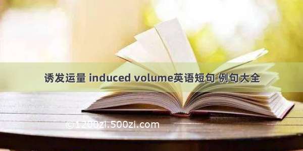 诱发运量 induced volume英语短句 例句大全