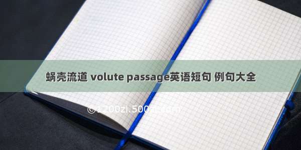 蜗壳流道 volute passage英语短句 例句大全