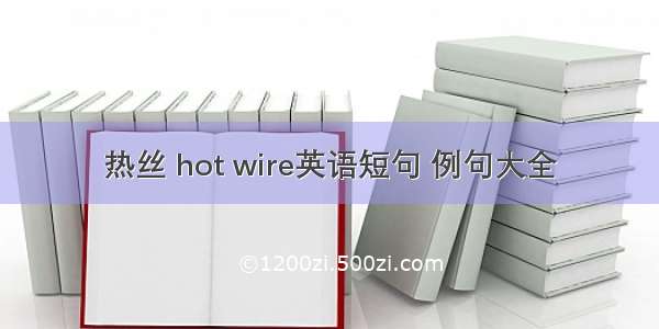 热丝 hot wire英语短句 例句大全