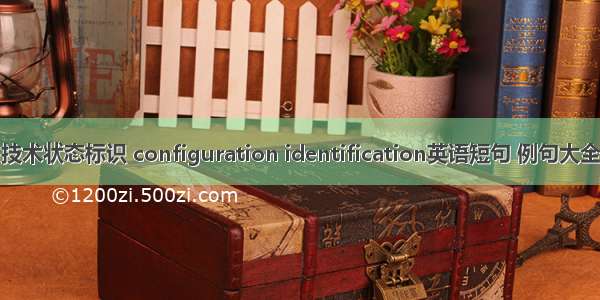 技术状态标识 configuration identification英语短句 例句大全