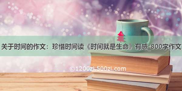 关于时间的作文：珍惜时间读《时间就是生命》有感_800字作文