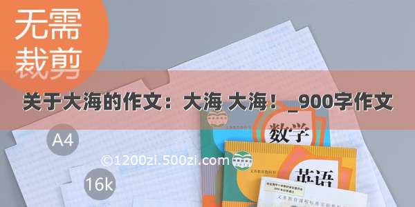 关于大海的作文：大海 大海！_900字作文