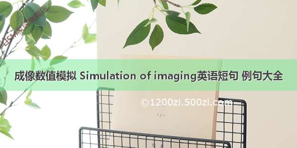 成像数值模拟 Simulation of imaging英语短句 例句大全