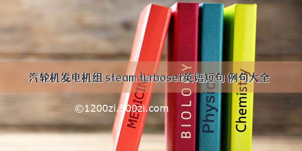 汽轮机发电机组 steam turboset英语短句 例句大全