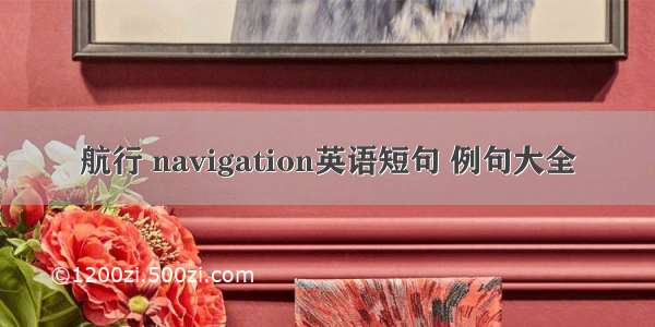 航行 navigation英语短句 例句大全