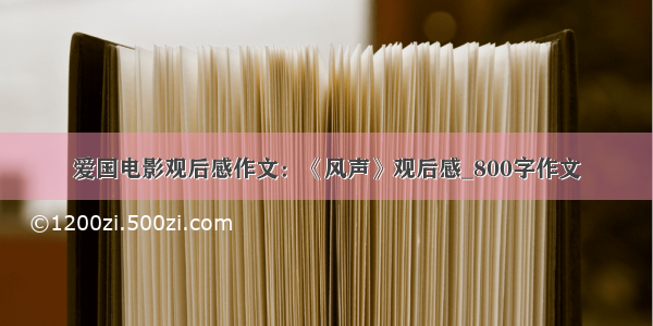 爱国电影观后感作文：《风声》观后感_800字作文