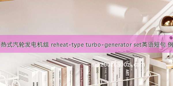 中间再热式汽轮发电机组 reheat-type turbo-generator set英语短句 例句大全