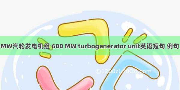 600MW汽轮发电机组 600 MW turbogenerator unit英语短句 例句大全