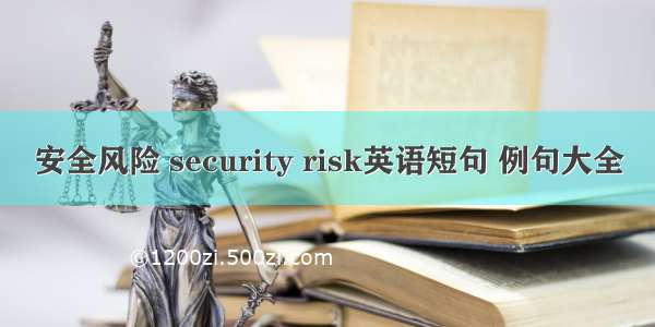 安全风险 security risk英语短句 例句大全
