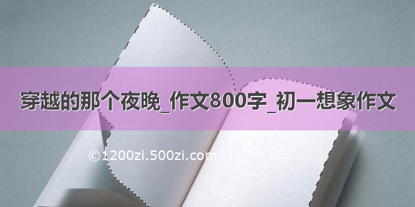 穿越的那个夜晚_作文800字_初一想象作文