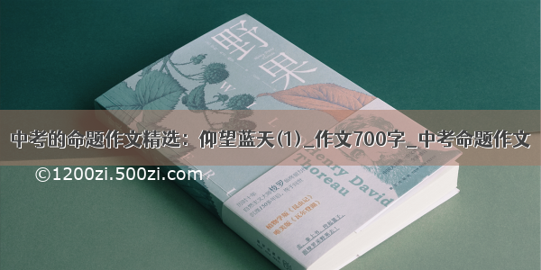 中考的命题作文精选：仰望蓝天(1)_作文700字_中考命题作文