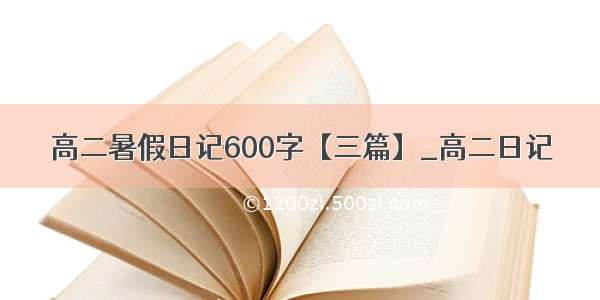 高二暑假日记600字【三篇】_高二日记
