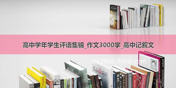 高中学年学生评语集锦_作文3000字_高中记叙文