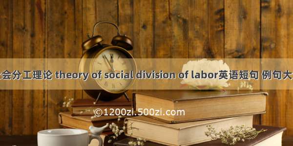 社会分工理论 theory of social division of labor英语短句 例句大全