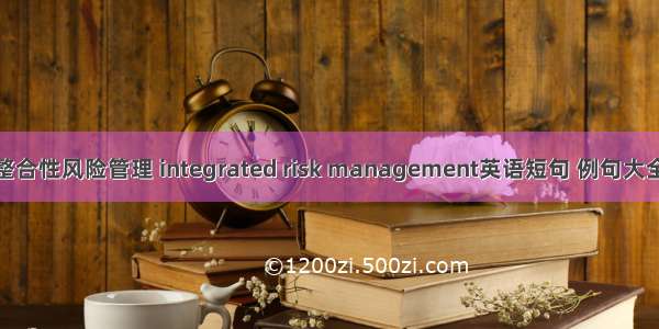 整合性风险管理 integrated risk management英语短句 例句大全