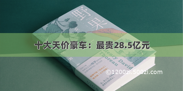 十大天价豪车：最贵28.5亿元