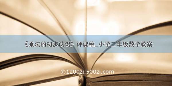 《乘法的初步认识》评课稿_小学二年级数学教案