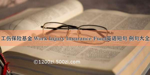 工伤保险基金 Work Injury Insurance Fund英语短句 例句大全