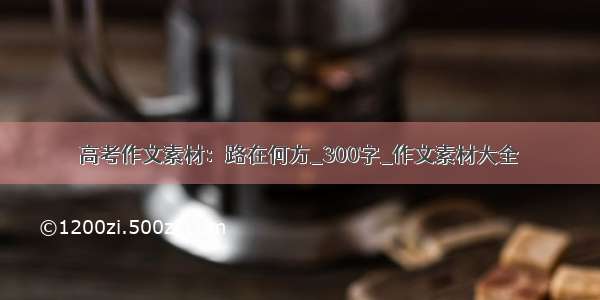 高考作文素材：路在何方_300字_作文素材大全