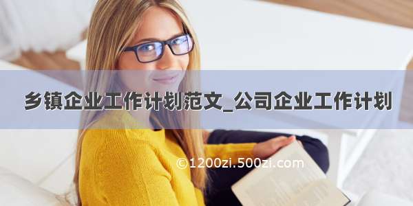 乡镇企业工作计划范文_公司企业工作计划