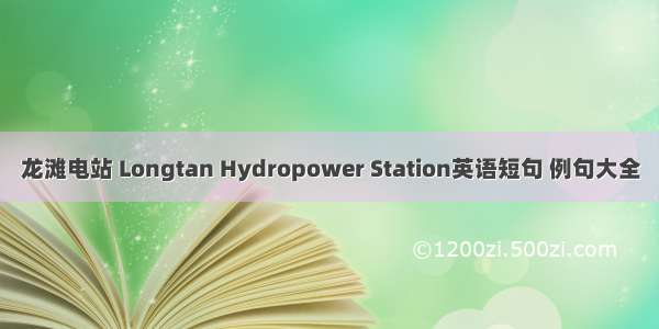 龙滩电站 Longtan Hydropower Station英语短句 例句大全