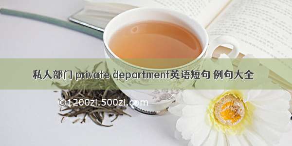 私人部门 private department英语短句 例句大全