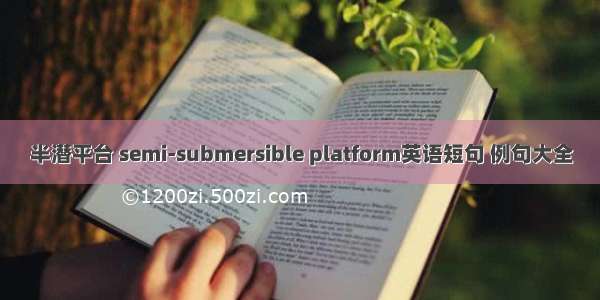 半潜平台 semi-submersible platform英语短句 例句大全