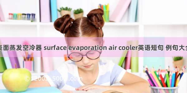 表面蒸发空冷器 surface evaporation air cooler英语短句 例句大全