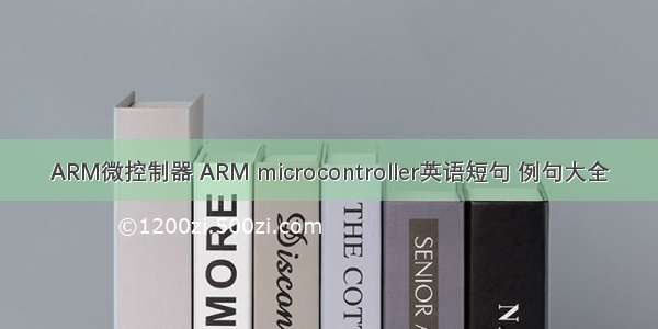 ARM微控制器 ARM microcontroller英语短句 例句大全