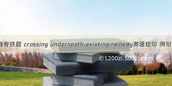 下穿既有铁路 crossing underneath existing railway英语短句 例句大全