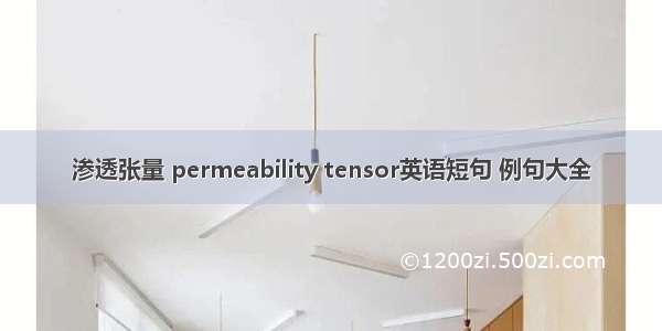 渗透张量 permeability tensor英语短句 例句大全